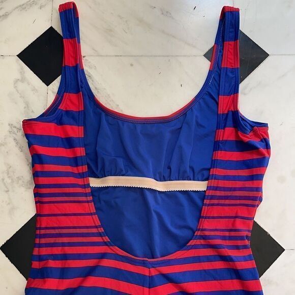 DKNY Red & Blue Striped One Piece Swimsuit - Picture 6 of 6